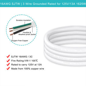 Mỹ tiêu chuẩn <span class=keywords><strong>14awg</strong></span> máy tính NEMA 515p đến 515r sjtw Heavy Duty 3 prong Monitor PC dây điện - Product Image 4