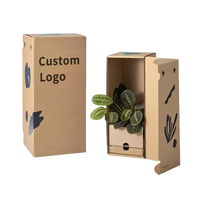 Boîte d'expédition pour plantes vivantes en carton ondulé avec revêtement UV et gaufrage, recyclable, taille et couleur personnalisables