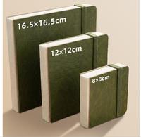 Bloc de Dibujo Cuadrado Verde de 30 Hojas, Mini Cuaderno de Acuarela Portátil de Bolsillo con Solapas Reforzadas y Hojas Desprendibles