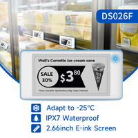 Untuk Label Rak Elektronik E-ink 2.66 Inci Tahan Suhu Rendah Ultra-tipis untuk Freezer, Bluetooth 5.0, Baterai 5 Tahun, Deteksi 120m