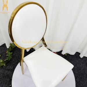 Chaise ronde en acier inoxydable de haute qualité en or Style moderne pour la fête de mariage Hote Banquet Dining - Product Image 5