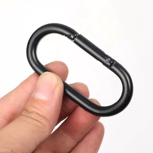 Toptan fabrika açık spor ve tırmanma 10*<span class=keywords><strong>100MM</strong></span> siyah galvanizli yapış kanca Oval şekil yüzük Metal karabina - Product Image 1