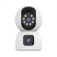 Caméra WiFi sans fil K12 1080P HD à double objectif, capteur CMOS, H.265, stockage sur carte mémoire, vision nocturne, grand angle 180°, résistante aux intempéries