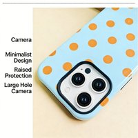 Coque de téléphone antichoc tendance en TPU+PC à pois style rétro pour iPhone 16 15 14 13 12 11 Pro Max 17 Air