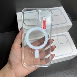 TPU+PC Anti Yellow Clear Full Cover Protection Magnetic Charging Phone <strong>Case</strong> For <strong>iPhone</strong> 11 12 13 14 15 16 Pro Max Plus