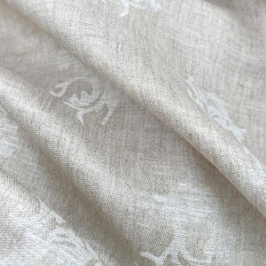 Français importé pluie rosée lin Jacquard forme abstraite motif haut pantalon respirant absorbant la sueur Anti-pilule éponge tissu Stock - Product Image 1