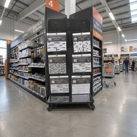Présentoir de Luxe en Acier à Hauteur Réglable Personnalisable pour Échantillons de Carreaux Céramiques - Prêt pour la Promotion en Showroom