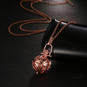 Último diseño aromaterapia corona bola hueco medallón collar aceite esencial difusor Collar para Perfume aceite esencial - Product Image 6