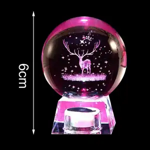 Light Up Snow Globe Collectible Night Light Great Gift For Kids Inner Carved Ball Elk Glowing Birthday Gift Music Bo