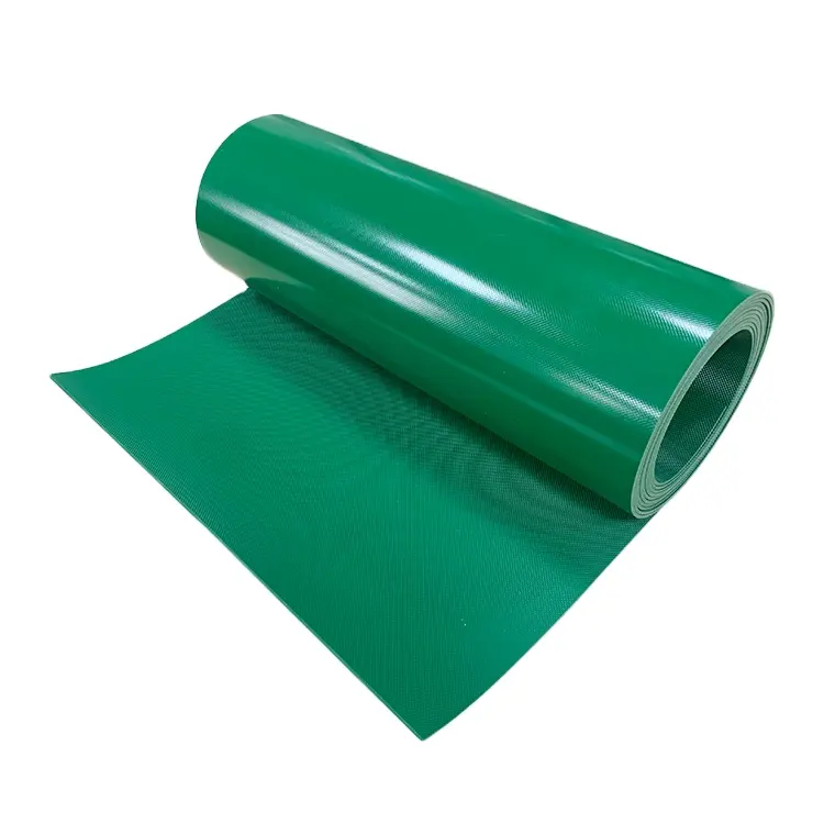 Nastro trasportatore in PVC con motivo a argyle verde a strato di gomma su entrambi i lati, nastro industriale antiscivolo