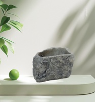 Un pot à fleurs en ciment simple et esthétique pour le jardin et la maison, style américain, sculpté à la main