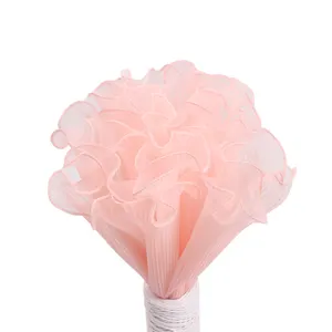Benang kemasan buket sifon jala pembungkus bunga poliester 4.5M untuk bunga kertas khusus bunga dan pembungkus hadiah