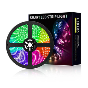 Usb 5V chiếu sáng linh hoạt thiết lập 5050 RGB âm nhạc không thấm nước điều khiển từ xa thông minh <span class=keywords><strong>LED</strong></span> Strip Lights Đối với trang trí nội thất - Product Image 2