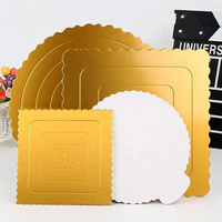 Plateaux de présentation ronds jetables pour pâtisseries, 16/26/32 cm, en papier doré, pour cupcakes, desserts, gâteaux d'anniversaire