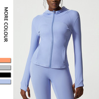 Frauen Kompression Leichte Full Zip Up Yoga Slimming Workout Hoodie Jacke für junge Mädchen