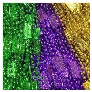 Haiwin สร้อยคอลูกปัดมาร์ดิกราส์,สีเขียวทองม่วงทางตอนใต้ใส่สบาย - Product Image 2