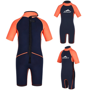 SBART Lightweight 2mm Neoprene Short Sleeve <b>Wetsuit</b> One-Piece Back Zip Waterproof for <b>Children</b> - Product Image 2