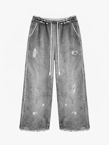 Pantalones Jogger Holgados para Hombre, 100% Algodón de Alto Gramaje, con Lavado Ácido, Efecto Desgastado y Rasgado, Personalizados - Product Image 2