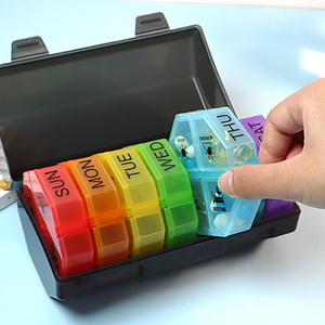 7-Day <b>Mini</b> Portable Plastic Pill Organizer 28 Partitions New Weekly Medicine <b>Storage</b> <b>Box</b> 4 Times Day Usage Healthy Option - Product Image 5