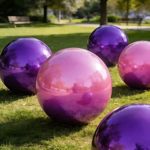 Ornements sphériques en miroir arc-en-ciel, globe de visualisation, boule creuse en acier inoxydable pour la décoration de jardin - Product Image 5