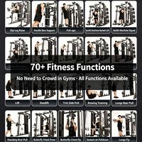 FRS Appareil de musculation multifonctionnel robuste Smith Machine avec pile de poids de 150 kg pour usage domestique et professionnel en salle de sport
