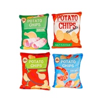 Jouet en peluche pour chien éco-responsable qui couine Jouet interactif pour chiens Parodie de chips alimentaires Jouet en peluche pour animaux de compagnie Chips à mâcher pour chien