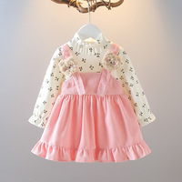 Robes de princesse pour bébé fille, à manches longues, en coton, à fleurs, décontractées, style A-line, longueur au sol, pour le printemps