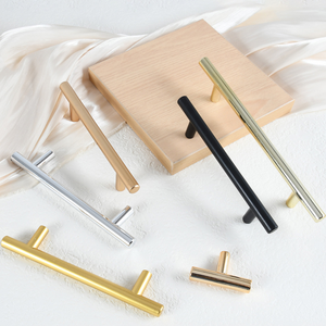 Manija de Acero Inoxidable para Muebles Modernos Negros y Dorados, Manija en Forma de T para Cajones, Armarios, Baños y Cocinas - Product Image 3