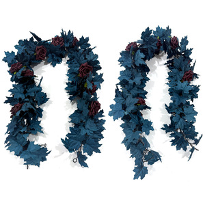 Guirlande de roses artificielles en soie style érable pour jardin aquatique, 100-200 cm, décoration d'Halloween, style 1 - Product Image 3