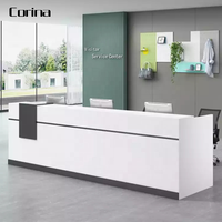 Prix usine brillant PDG blanc bureau de direction gestionnaire de mobilier de bureau gris moderne luxe acrylique surface solide bureaux