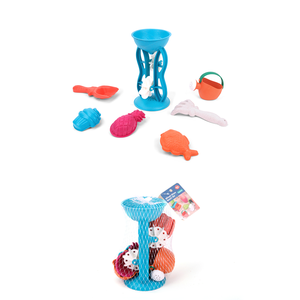Beez Toys Ensemble de jouets de plage pour enfants avec grandes roues à eau, moules, pelles, bêches, 11 pièces en plastique, pour l'extérieur, 0-24 mois, unisexe - Product Image 4