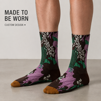 Chaussettes de sport personnalisées OEM pour adultes, en polyester/nylon/coton/fibre de bambou/laine, résistantes aux accrocs, séchage rapide, imprimées sur toute la surface