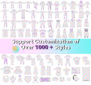 케루이 아기옷 맞춤 대나무 서프라이즈 박스 세트 긴팔 랜덤 프린트 도매 지퍼 파자마 - Product Image 2