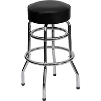 Tabouret de comptoir fixe à cinq pieds en PVC de haute qualité, facile à nettoyer, avec coussin stable