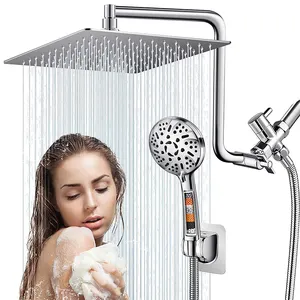 CUPC new design Chrome rain hotel concealed bathroom shower mixer shower bath set system with filter hand shower