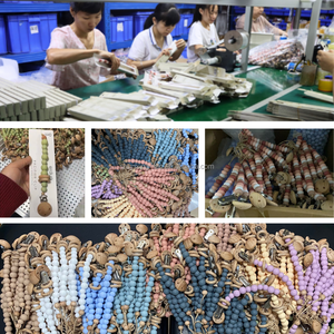 Vente en gros de chaîne porte-sucette étoile anti-perte en chaîne perles de silicone de qualité alimentaire pinces à sucette bébé en bois lisse - Product Image 6