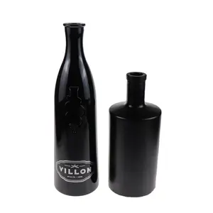 Nieuwe Producten Grote Zwarte 750Ml Vorst Glazen Fles Voor Likeur Whisky Flessen