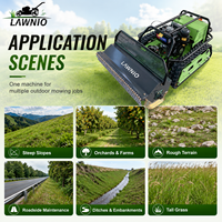 Tondeuse à gazon de haute qualité LOGWAY à commande à distance avec chenilles en caoutchouc pour l'entretien des vergers et jardins familiaux