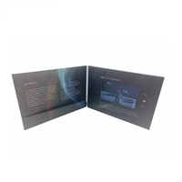 Carte de brochure vidéo noire A5 de 5.0 pouces avec livre vidéo numérique LCD personnalisé pour le salon d'affaires