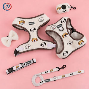 Arnés, Correa y <span class=keywords><strong>Collar</strong></span> para Perro Bordado de Lujo Personalizado OEM, <span class=keywords><strong>Collar</strong></span> y Correa Ajustables de Tela Sherpa Antitirones para Mascotas, Dispensador de Bolsas para Excrementos - Product Image 2