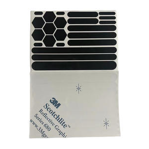 Autocollants adhésifs réfléchissants noirs personnalisés pour vélo, <span class=keywords><strong>moto</strong></span>, <span class=keywords><strong>casque</strong></span> - Product Image 1