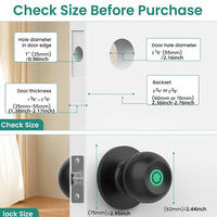 Poignée de Porte Intelligente à Empreinte Digitale, Serrure Connectée avec Contrôle par Application Bluetooth pour la Maison