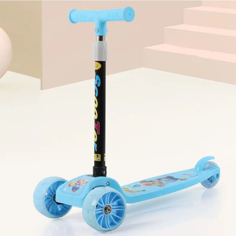 Factory wholesale folding children's cheap kick scooter 3 LED light wheels kids' scooters pedal scooter kids
