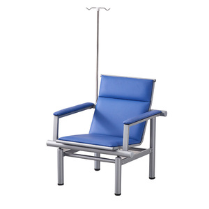 Sillas de espera para hospital con asiento de cuero azul y reposabrazos para área de espera de clínica médica - Product Image 4