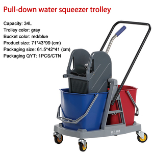 34L nhựa thương mại lau kép xô với Side Báo Chí vắt khách sạn Hội thảo sàn công cụ làm sạch janitor giỏ hàng - Product Image 2