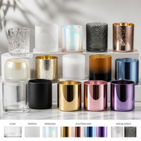 Bocaux en verre en gros pour bougies avec couvercles en bois – Noir, ambre, givré, blanc, transparent – Contenants vides pour la fabrication de bougies