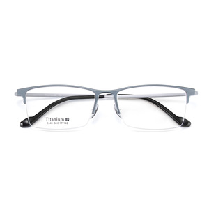 Lunettes de vue demi-cerclées en titane IP pour hommes, modèle 2448, rectangulaires, avec design antidérapant pour grands visages - Product Image 2