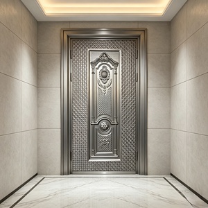 Porte décorative en acier embossé, vente en gros d'usine, tôle métallique embossée antirouille pour porte d'entrée extérieure sécurisée - Product Image 3