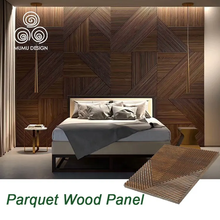MUMU-Panel de pared de madera 3D para restaurante, diseño profesional decorativo, para construcción de oficina