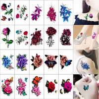 Tatouages temporaires imperméables sexy pour le bas du dos, autocollants de tatouage corporel pour femme nue